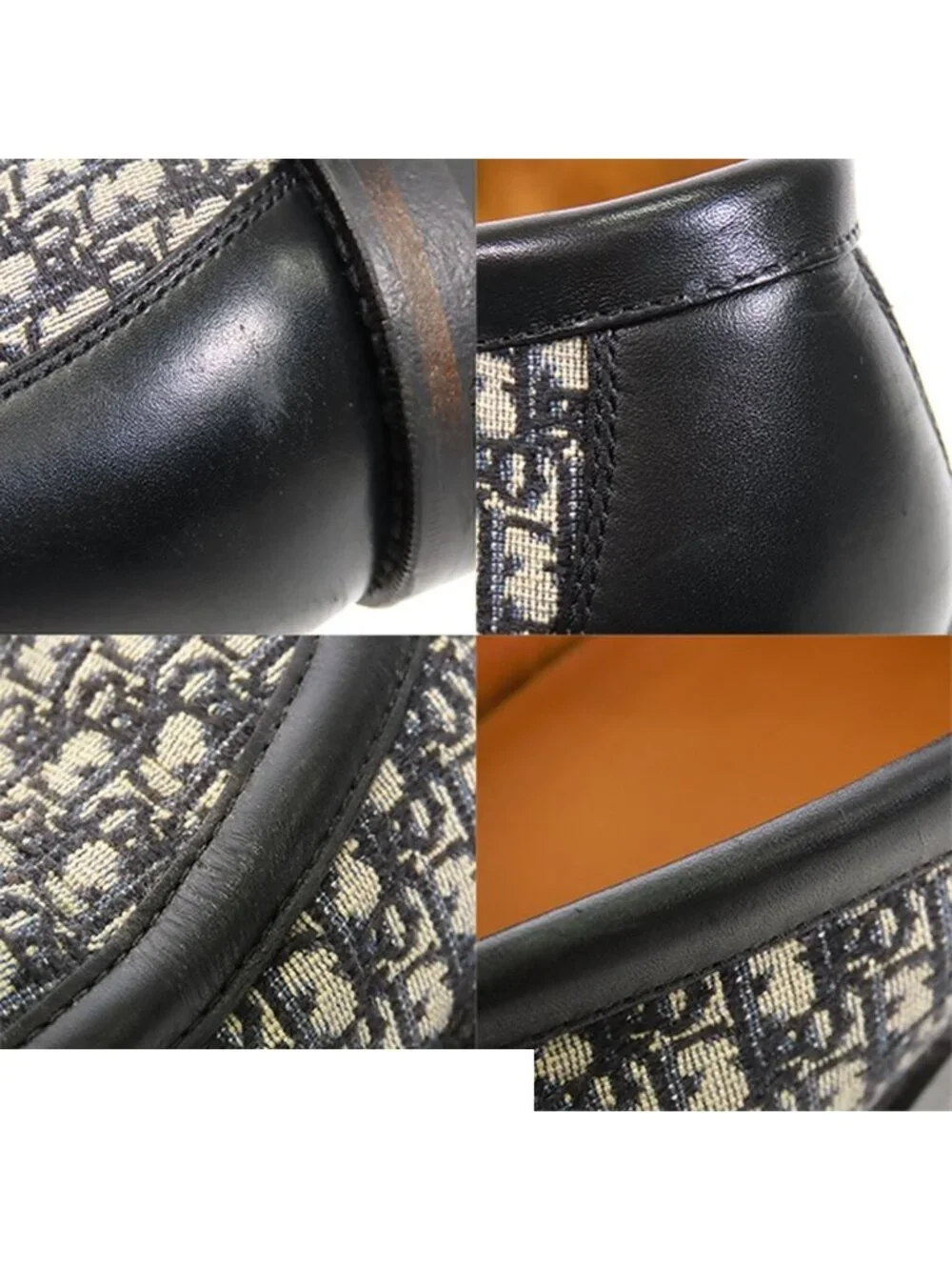 Dior Loafers Navy Fabric Leather Explorer Oblique Jacquard Shoes